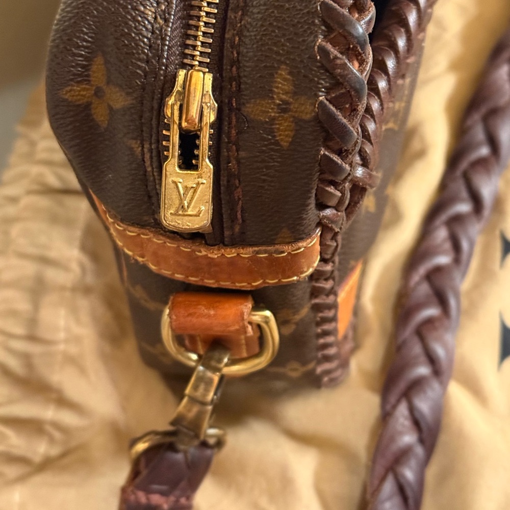 Vintage Boho  Brown Monogram Crossbody Bag - Picture 3 of 8